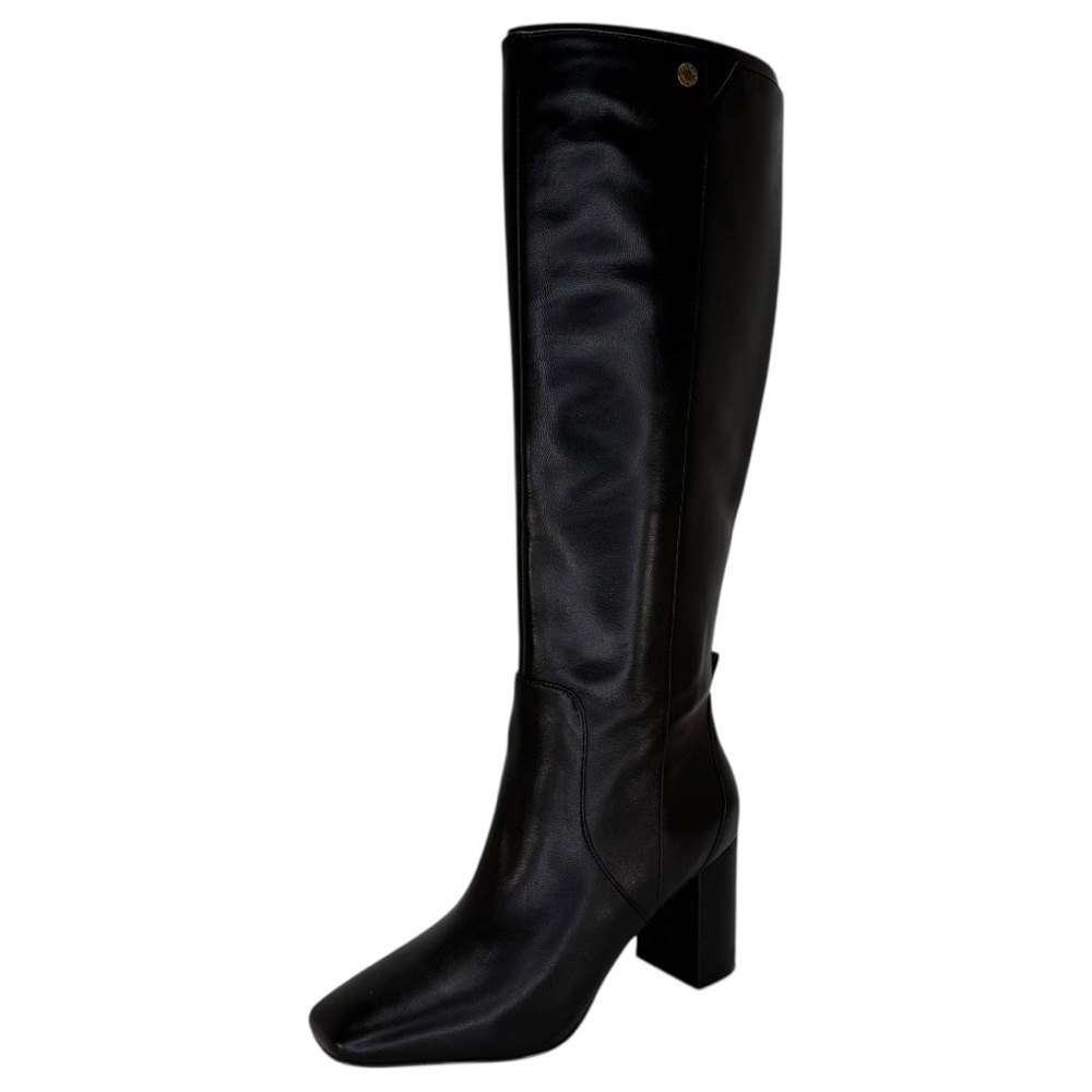 Cole Haan Chrystie Black Leather 75MM Knee High Heeled Womens Boots Size 7M - Picture 2 of 12